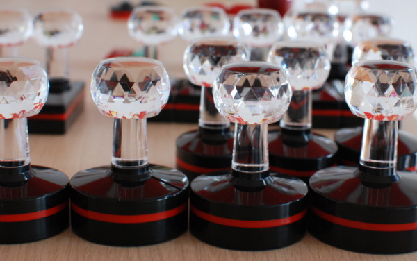 hb42圆形章料批发水晶柄光敏材料配7mm光敏垫 光敏印章材料批发