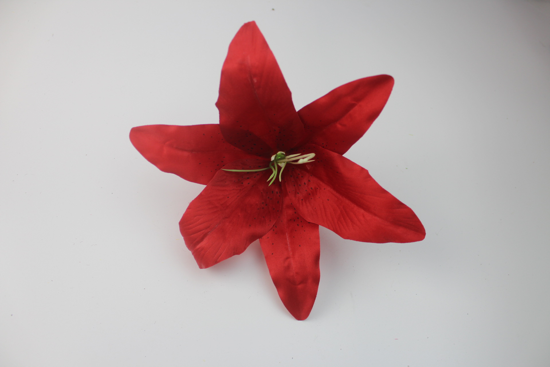 仿真百合花朵绢花装饰开业花篮花店布置假花篮子单朵百合花头花朵