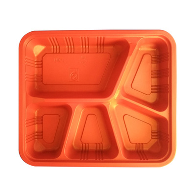 一次性五格环保餐盒 环保外卖快餐打包盒可定制 加厚大容量套餐盒