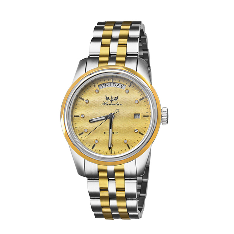 海帝斯盾全自动机械表男商务单历精钢防水多功能品牌爆款男士手表