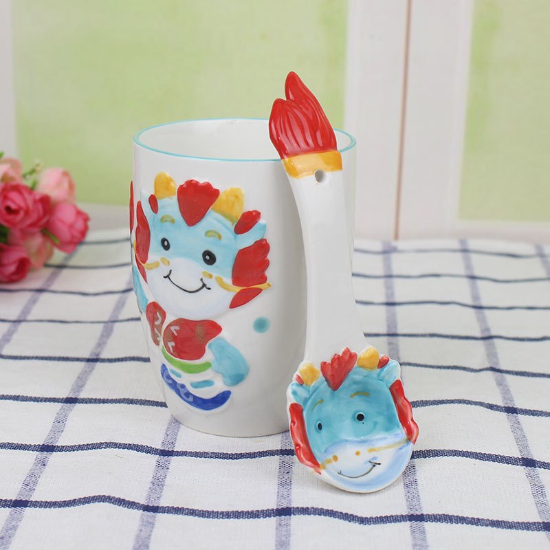 Cute Cartoon Cute Children's Cups Ceramic Mug Creative Office Breakfast Cup Milk Cup Coffee Cup