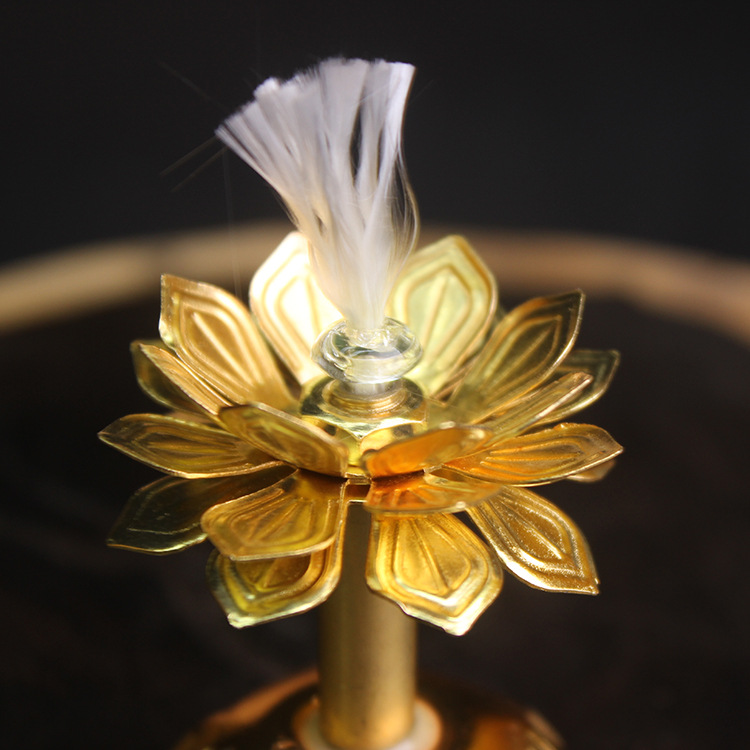 莲花灯芯座 酥油灯 佛堂 法会 供灯 长明灯 镀铜伸缩灯芯架环保油