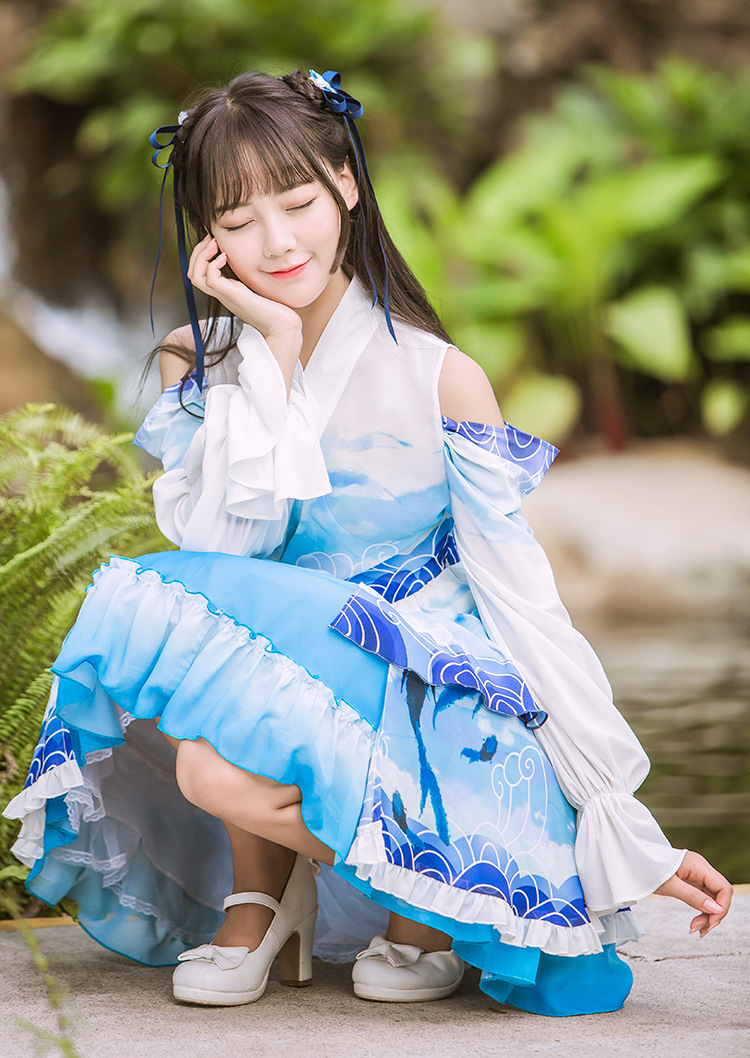 汉元素原创中国风复古交领洛丽塔裙lolita日常公主洋装连衣裙cos