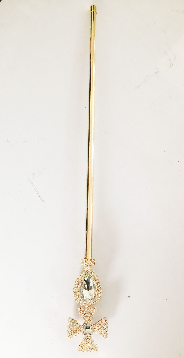 英国十字架水钻皇室权杖 动漫游戏 法杖 女王手杖礼品