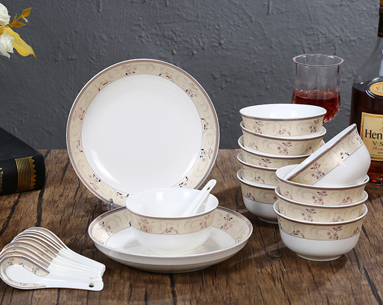 46头瓷碗套装 礼品碗 婚庆瓷 定制logo】价格,批发,供应商厂家 - 深圳