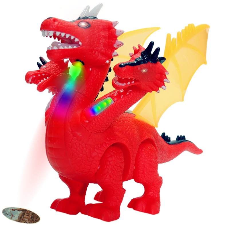 电动行走恐龙三头龙仿真恐龙模型 闪光投影声音电动 地摊热卖