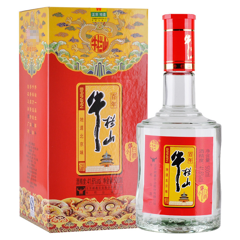 牛栏山 小牛 41.6度 500ml 浓香型 白酒 整箱6瓶