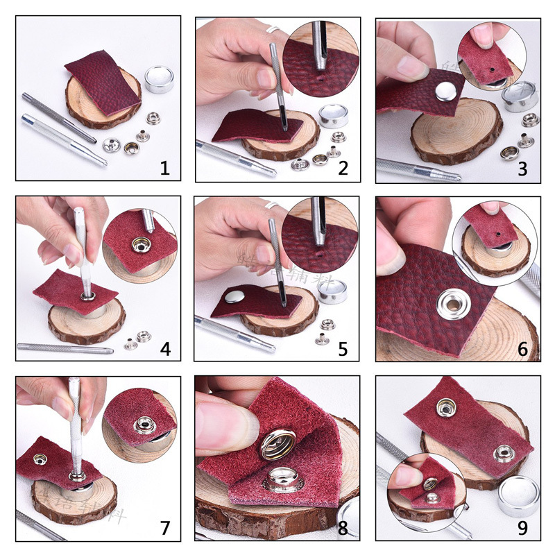 现货201金属铜四合扣枪黑色15套 安装工具套装按扣风衣外套纽扣子