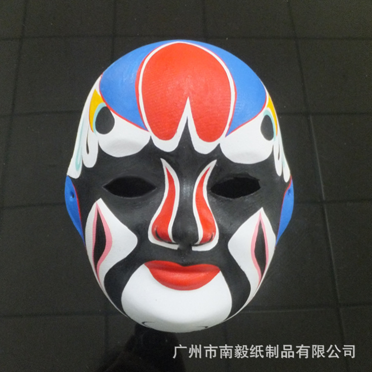 包邮彩绘京剧脸谱儿童手绘纸浆面具中式国粹脸谱面具diy活动全7
