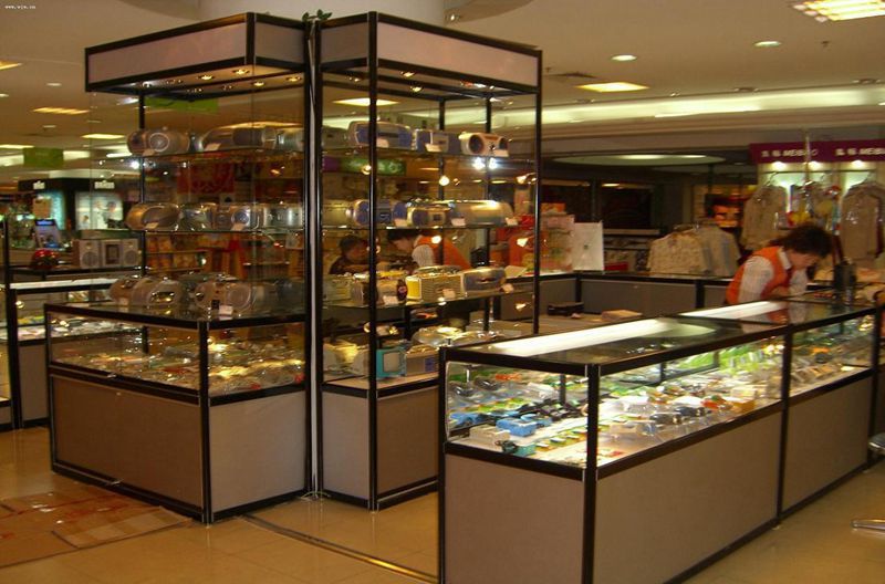 饰品珠宝玻璃展柜 化妆品礼品柜台产品精品展示柜定做商场展柜台