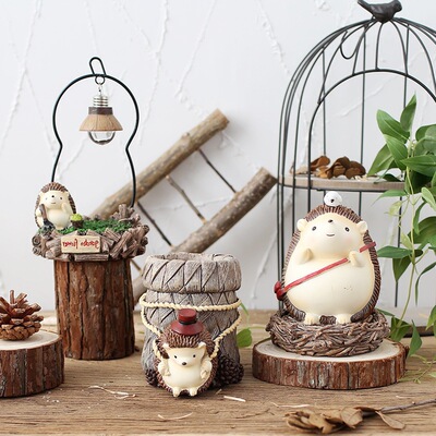 礼品挂件海贝海 田园风格装饰品创意礼品树脂摆件生日礼物 刺猬摆