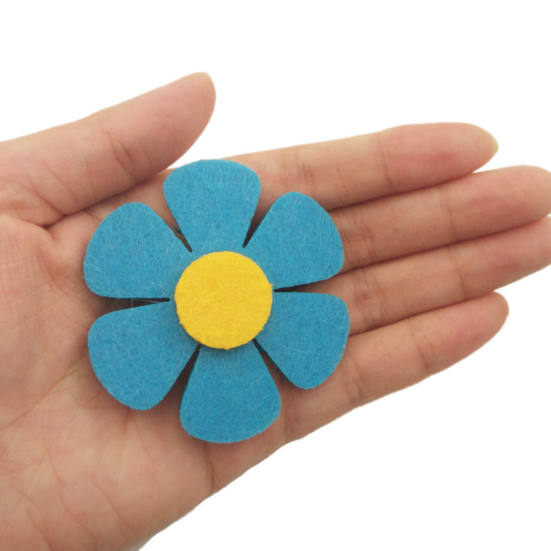 手工diy材料配件幼儿园早教具无纺布小花朵向日葵6cm不织布太阳花
