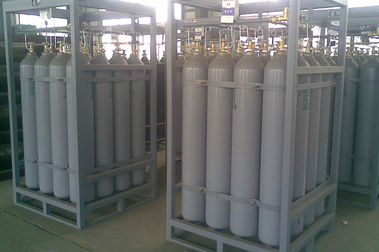 立式卧式钢架焊接螺丝紧固氩气气瓶集装格批发20瓶组集装格