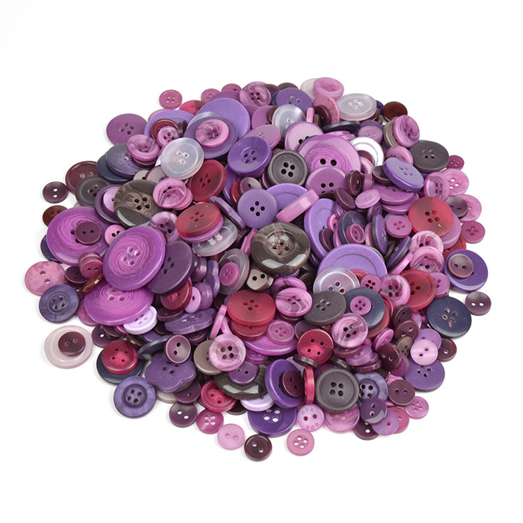 In Stock! Round Mixed Color Resin Buttons Wholesale DIY Handmade Button Art Button Flower Material Package