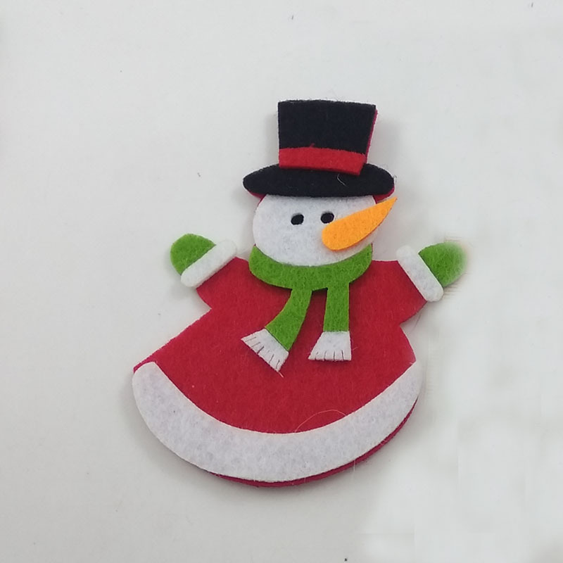 5cm不织布雪人批发跨境圣诞节装饰品毛毡无纺布diy手工配件
