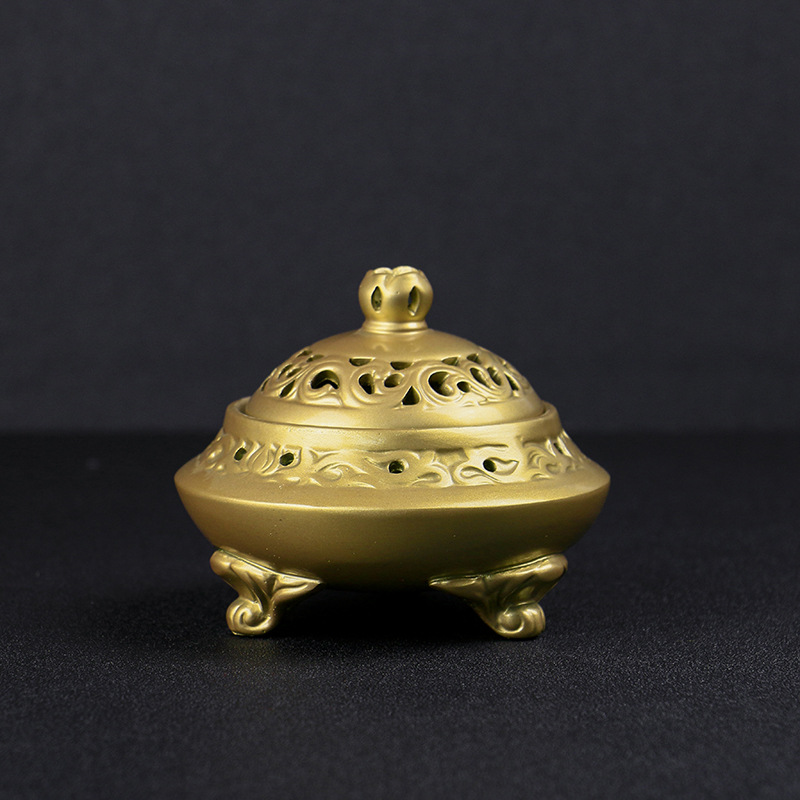 仿古高端纯铜香炉香粉炉檀香炉佛具茶道香具香器三足香薰炉