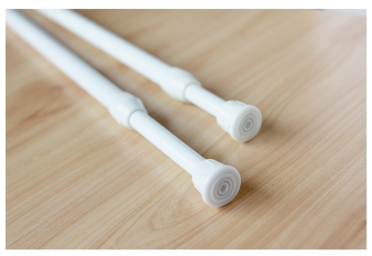 品质门帘杆免打孔门帘伸缩窗帘杆配套晾衣杆 白色金属窗帘杆