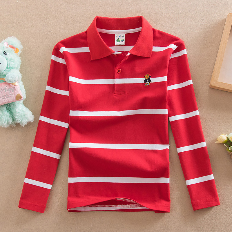 Spring and Autumn Children's Clothing Children's T-shirt Long Sleeve Polo Shirt Boy's 95 Cotton Polo Collar Pop-up Order AliExpress