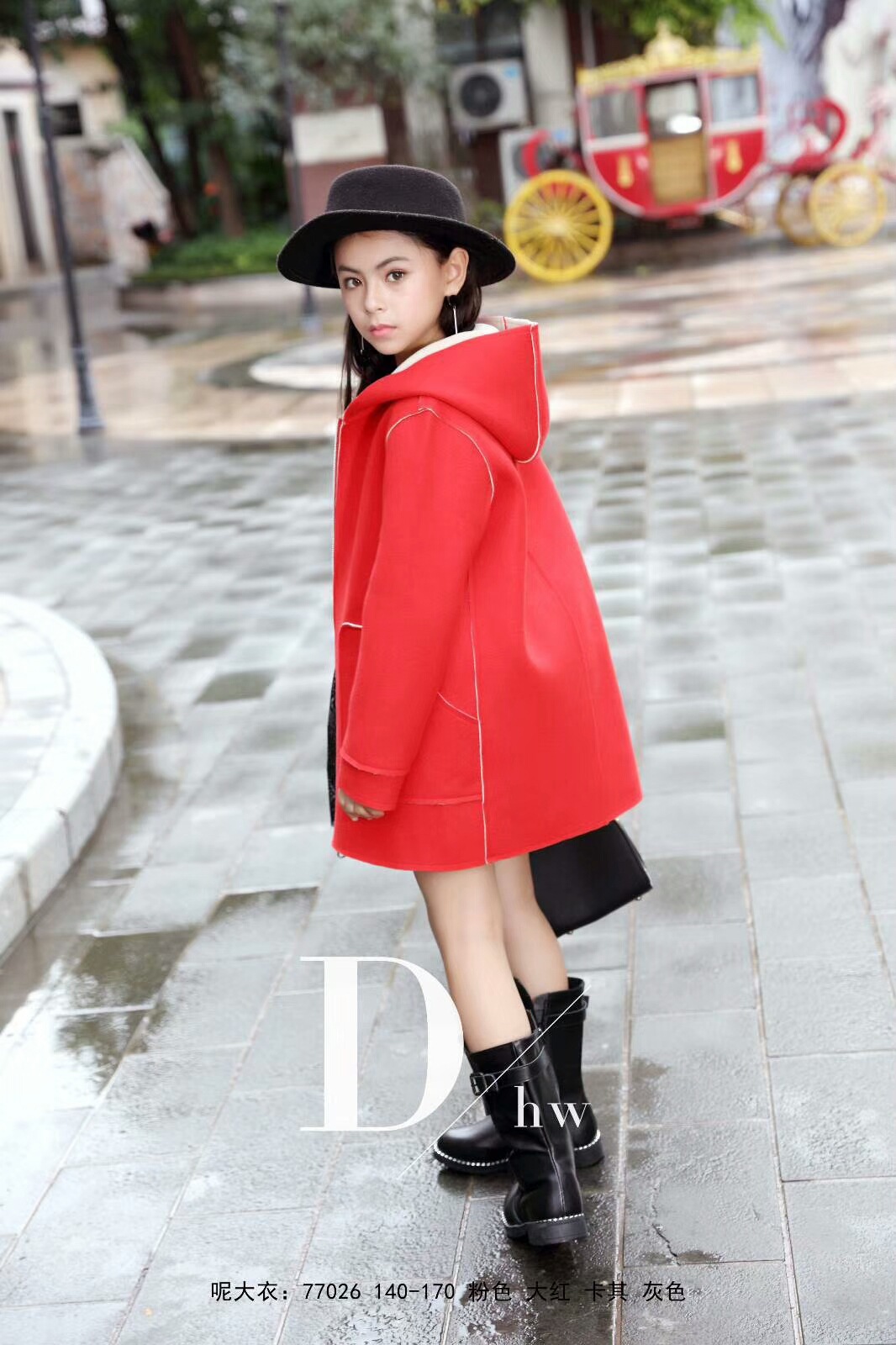 大话王2017冬装年货新款女童中大童装中长款尼子上衣外套