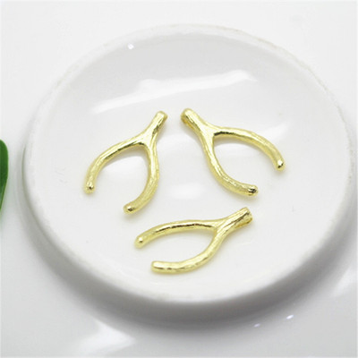 新款复古铸铜y形小树杈手工发簪发钗配材料 手工diy饰品配件