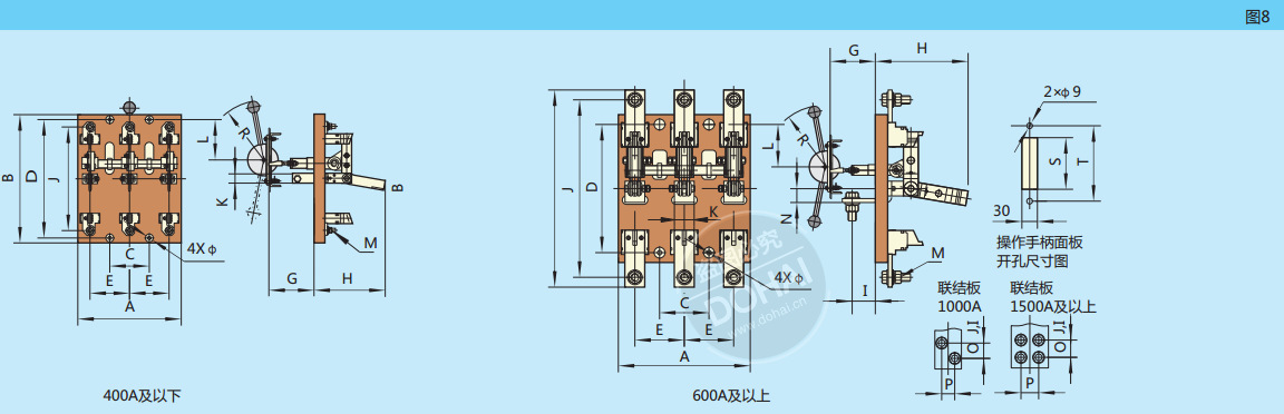 hs13bx-4000/10 大电流刀开关4000a旋转式刀开关hs13开启式刀开关