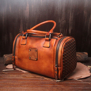 复古包包女2019新款手工皮包女牛皮真皮女包手提包女斜挎包女单肩