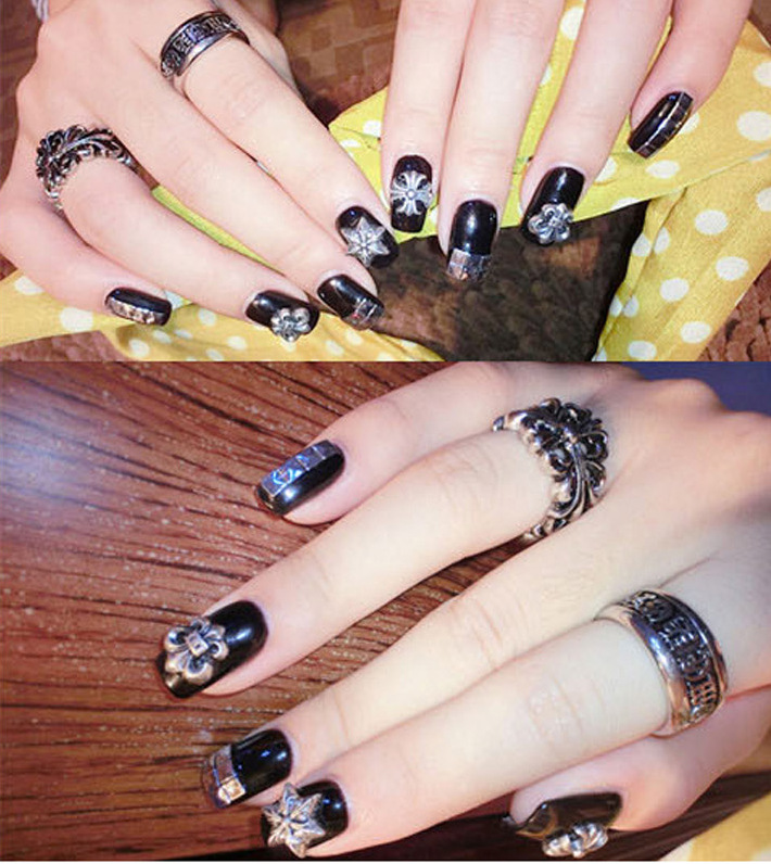 美甲合金饰品 克罗心配件 复古朋克金属克罗心饰品 美甲金属铆钉