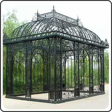 工厂供应欧式铸铁凉亭园林景观圆顶铁艺亭子现有模具工厂热销精品