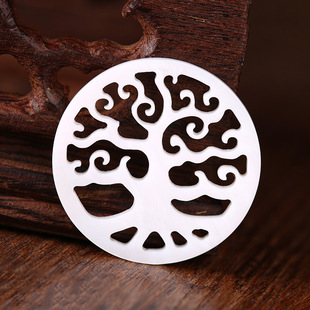 镂空圆形扁平贝壳树型花片厂家直销手工diy发饰饰品配件材料批发