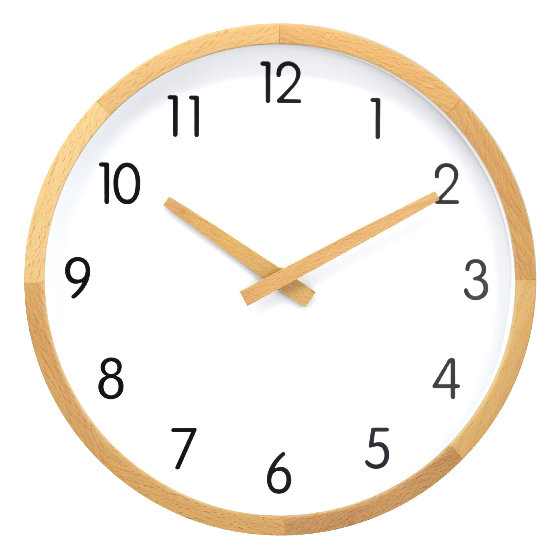 北欧简约超静音实木钟原木指针创意装饰挂钟厂家直销定制免费设计