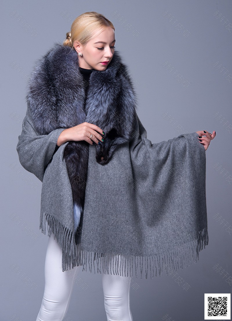 新款女狐狸毛皮草外套披风新娘结婚礼服披肩斗篷狐狸毛皮草外套