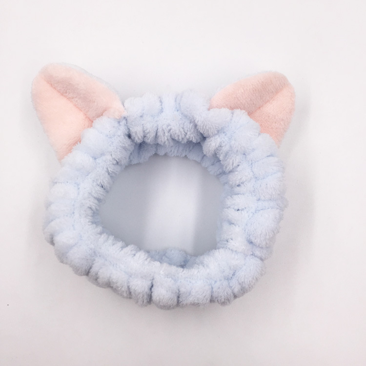 New Korean Style Cute Three-Dimensional Cat Ears Headband Face Wash Headband Makeup Mask Women Selling Cute Hairband Customized