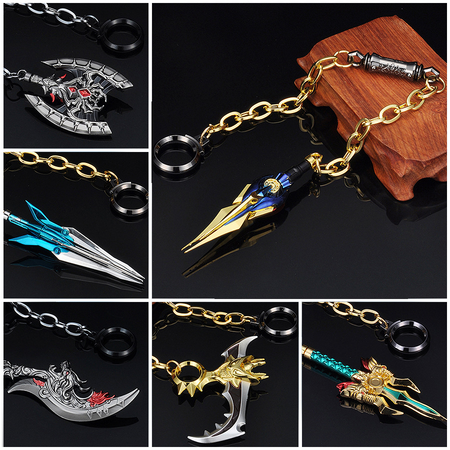 周边 45厘米赵云百里玄策吕布牛魔典韦双节链子武器 合金兵器