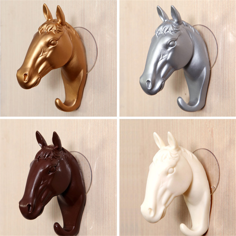 Creative Horse Wall Creative Sucker Hook Retro Animal Head Key Coat Hook Decorative Pendant Deer Horse Head