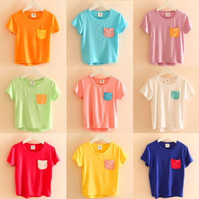 儿童t恤夏装中大童短袖tshirt 男童装2018卡通女童卡通打底衫批发