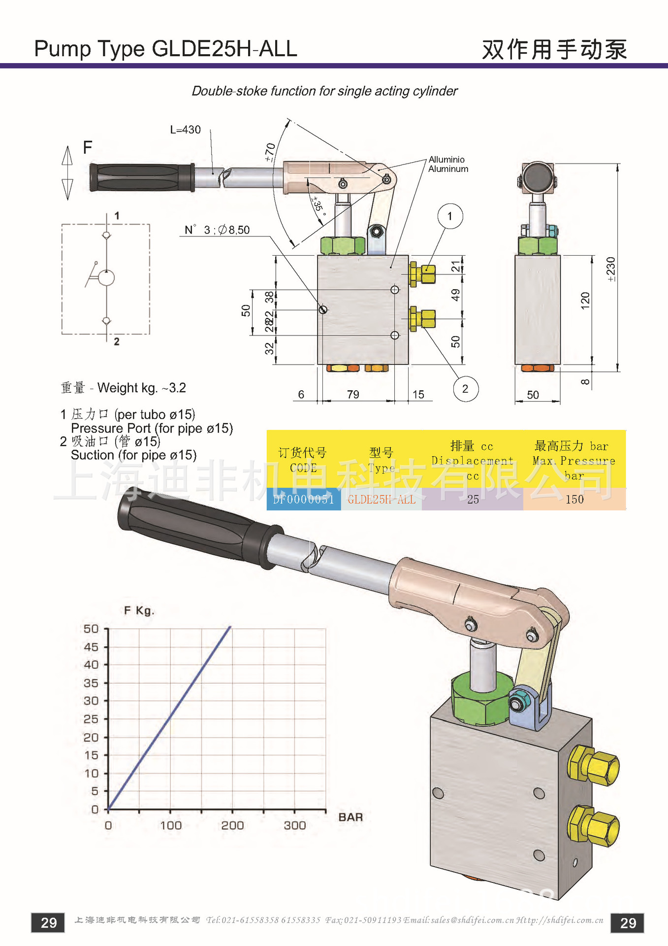 厂家直供glde25h型液压泵 手动泵 滚柱液压 油缸 液压接头