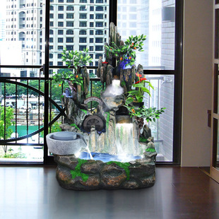 大型假山流水喷泉 客厅家居装饰品 阳台水景室内加湿景观风水摆件