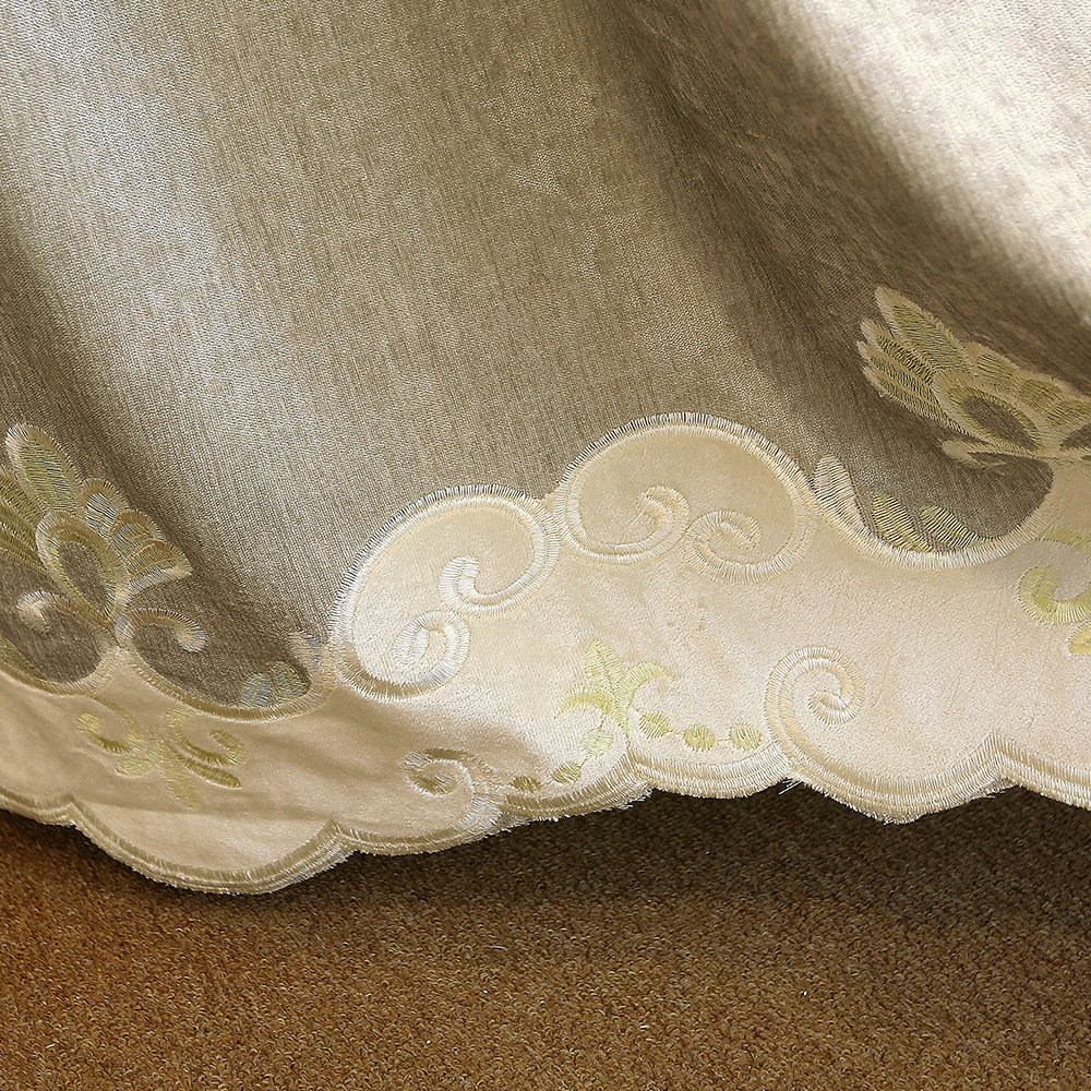 窗帘布料厂直销刺绣雪尼尔绣花半遮光窗帘窗纱欧式客厅窗帘成品