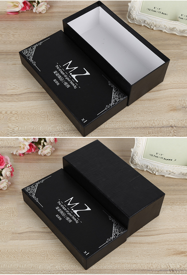 厂家定制天地盖皮裤包装盒 鳄鱼纹特种纸包装盒 可加印logo