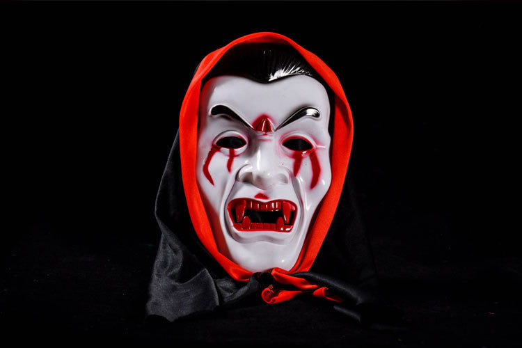万圣节化妆舞会恐怖鬼脸面具搞怪恶魔七窍流血红头巾吸血鬼面具