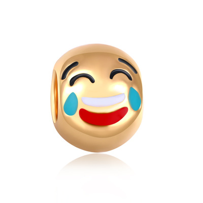 欧美跨境电商饰品 emoji表情手链项链圆珠 哭笑不得亚马逊热销
