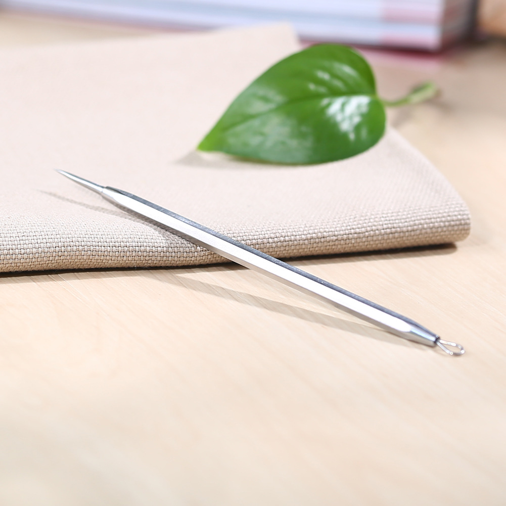 kinepin今之逸品不锈钢纤细尖头六角形防滑双头挑痘暗疮针粉刺针