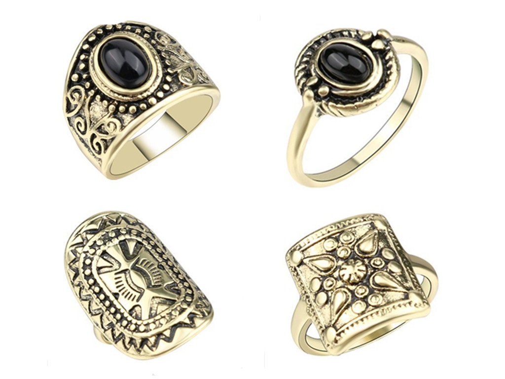 欧美2017新款 迷笛套装j戒指样式多种 复古风格潮流风