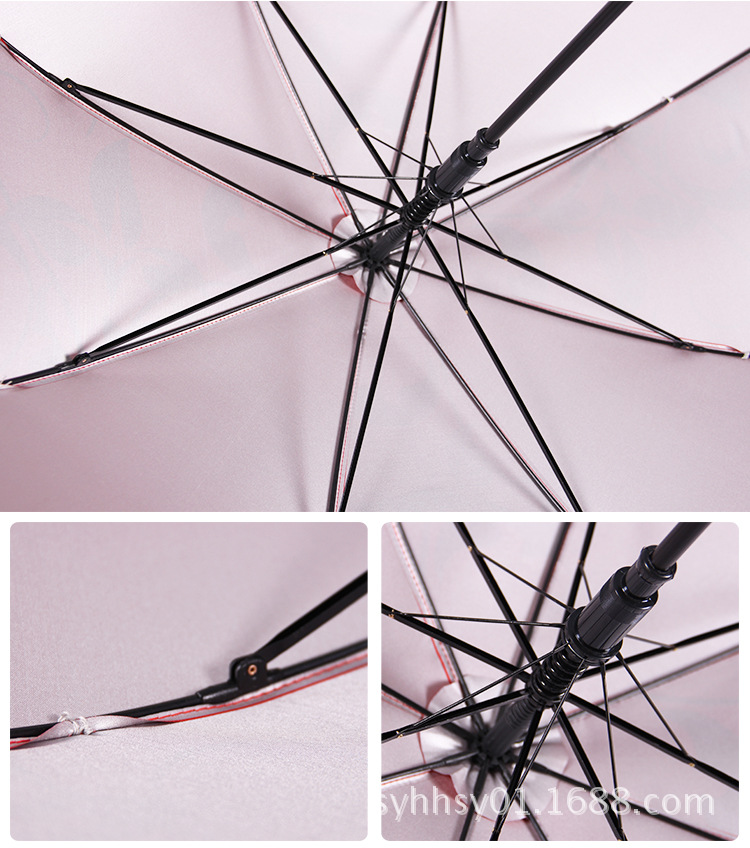 崧厦伞城定制新品商务伞直杆银胶晴雨伞宣传用雨伞红色伞定做