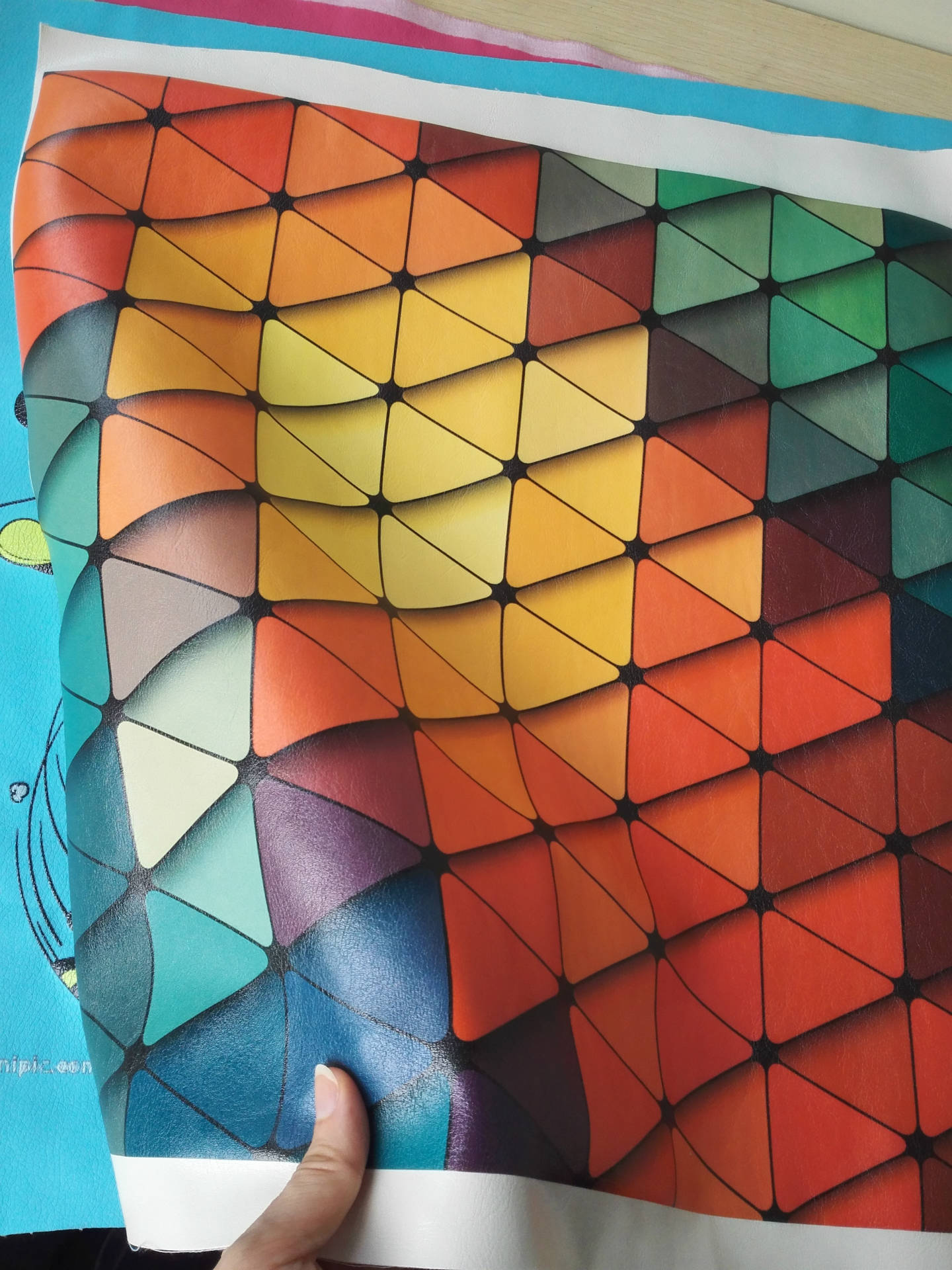 pu皮革彩印效果