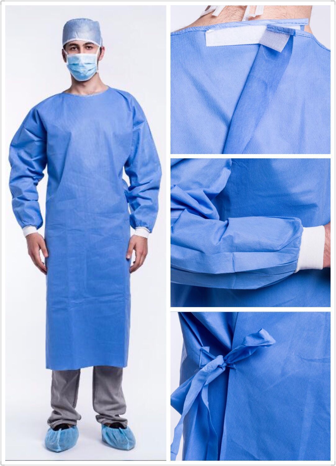 45克sms一次性手术衣民用无纺布反穿衣隔离衣