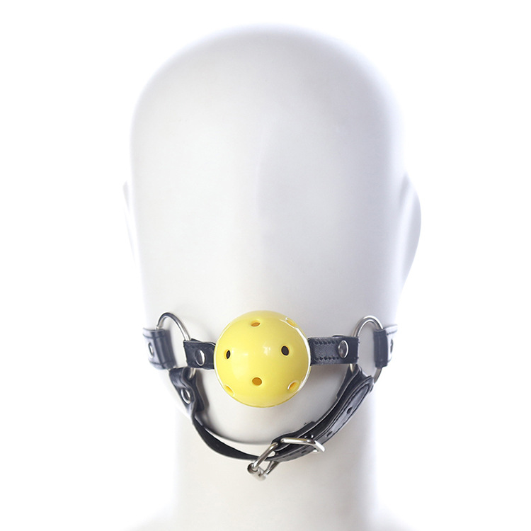 义乌工厂热卖sm玩具情趣口塞成人用品黄色塑料口枷拖腮口塞用具