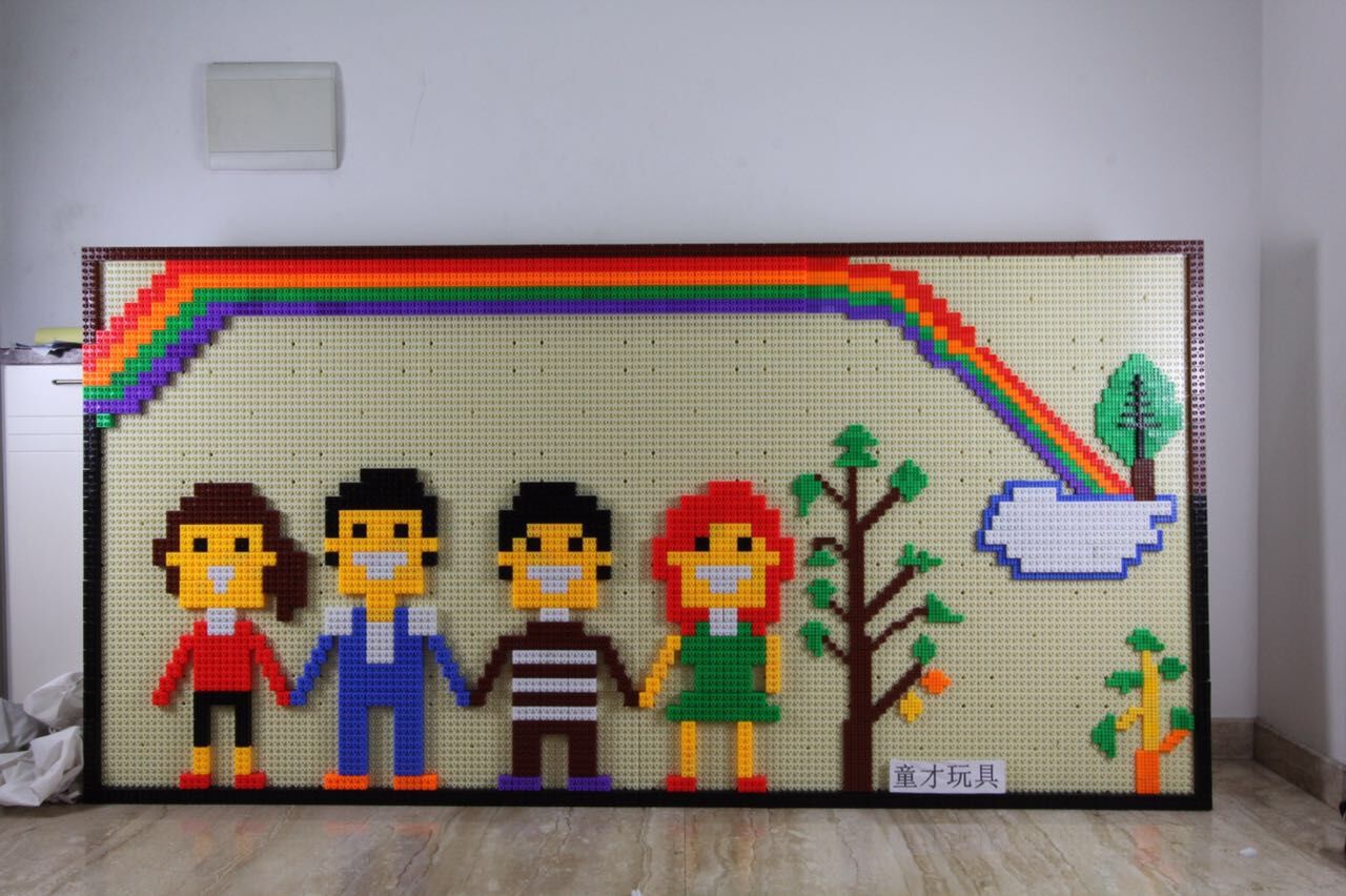 幼儿园墙上建构积木塑料 商场墙面积木 儿童区角diy墙壁益智玩具