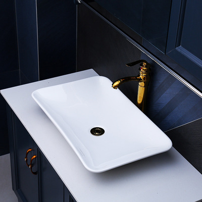 新款陶瓷洗手盘 卫生间长方形洗手盆贴牌加工 厂家批发台上艺术盆