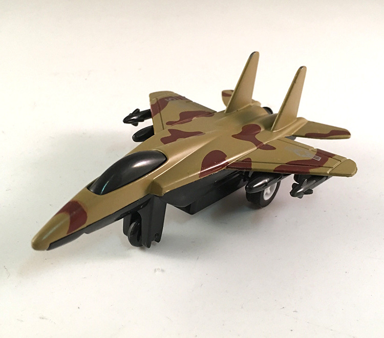 儿童迷彩回力合金战斗机益智航空军事飞机模型玩具学校地推批发吊
